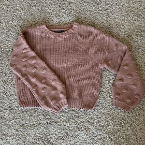 moon & madison Textured Knit Mauve Sweater